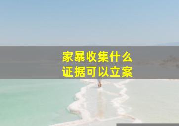 家暴收集什么证据可以立案