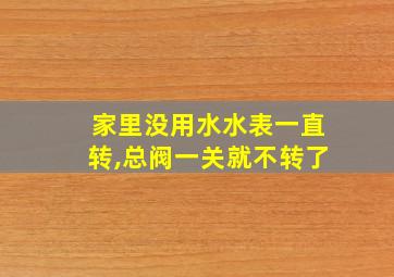 家里没用水水表一直转,总阀一关就不转了