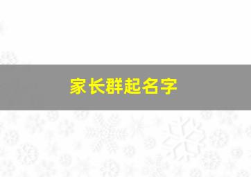 家长群起名字