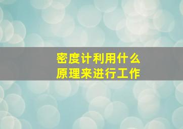 密度计利用什么原理来进行工作