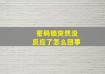 密码锁突然没反应了怎么回事