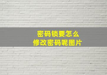 密码锁要怎么修改密码呢图片