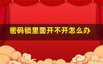 密码锁里面开不开怎么办