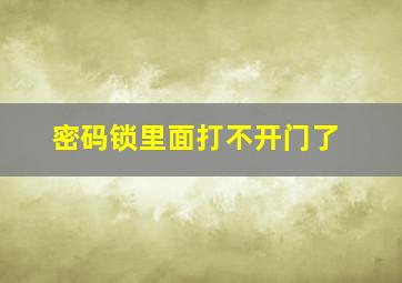 密码锁里面打不开门了