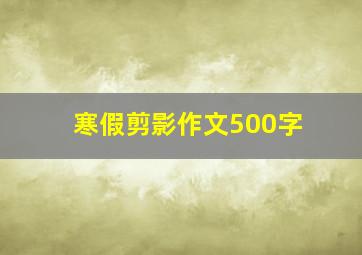 寒假剪影作文500字