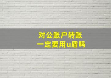 对公账户转账一定要用u盾吗