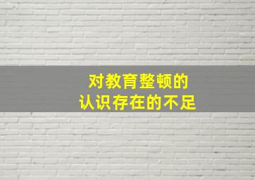 对教育整顿的认识存在的不足