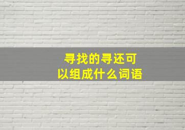 寻找的寻还可以组成什么词语