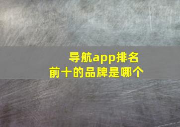 导航app排名前十的品牌是哪个