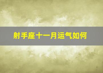 射手座十一月运气如何