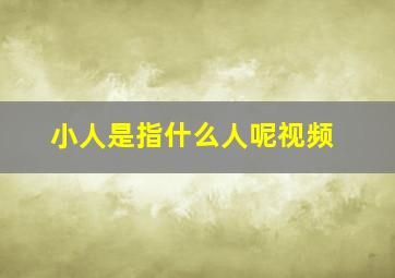 小人是指什么人呢视频