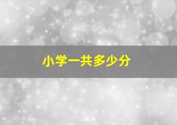 小学一共多少分