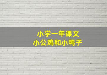 小学一年课文小公鸡和小鸭子