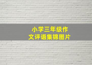 小学三年级作文评语集锦图片