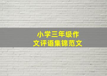 小学三年级作文评语集锦范文