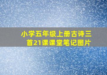 小学五年级上册古诗三首21课课堂笔记图片