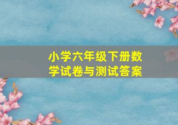 小学六年级下册数学试卷与测试答案