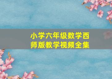 小学六年级数学西师版教学视频全集