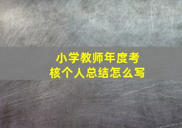 小学教师年度考核个人总结怎么写