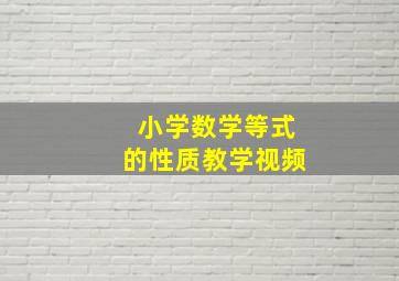 小学数学等式的性质教学视频