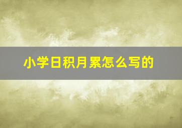 小学日积月累怎么写的