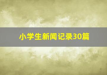 小学生新闻记录30篇