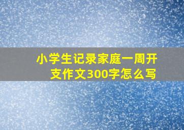 小学生记录家庭一周开支作文300字怎么写