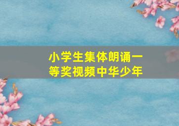 小学生集体朗诵一等奖视频中华少年