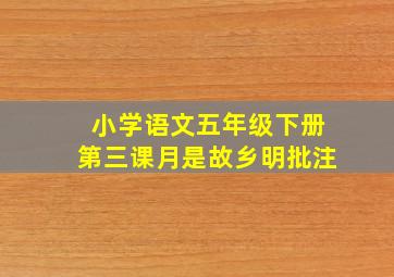 小学语文五年级下册第三课月是故乡明批注