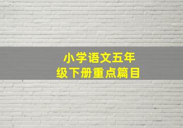 小学语文五年级下册重点篇目