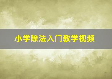 小学除法入门教学视频