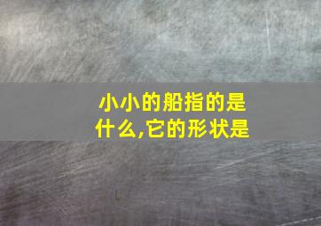 小小的船指的是什么,它的形状是