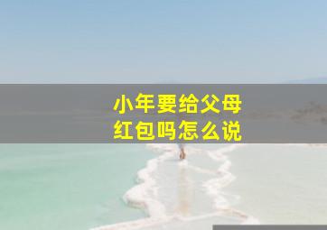 小年要给父母红包吗怎么说