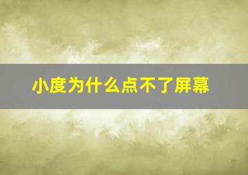 小度为什么点不了屏幕