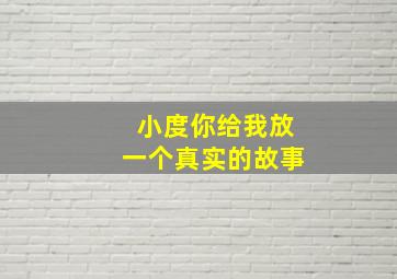 小度你给我放一个真实的故事