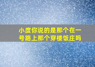 小度你说的是那个在一号路上那个穿楼饭庄吗