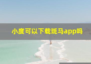 小度可以下载斑马app吗