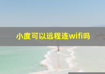 小度可以远程连wifi吗