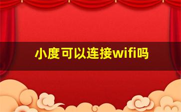 小度可以连接wifi吗