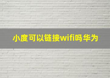 小度可以链接wifi吗华为