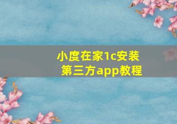 小度在家1c安装第三方app教程