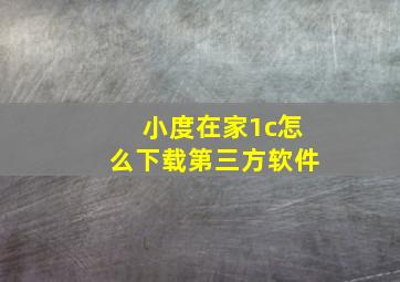 小度在家1c怎么下载第三方软件