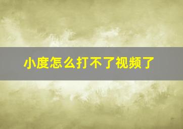 小度怎么打不了视频了