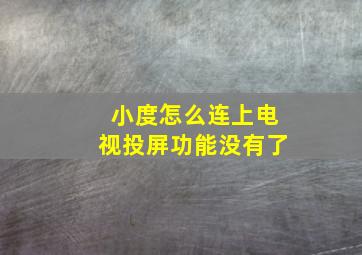 小度怎么连上电视投屏功能没有了