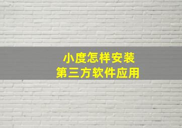 小度怎样安装第三方软件应用