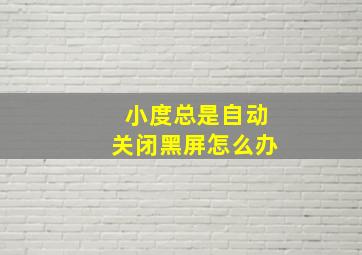 小度总是自动关闭黑屏怎么办