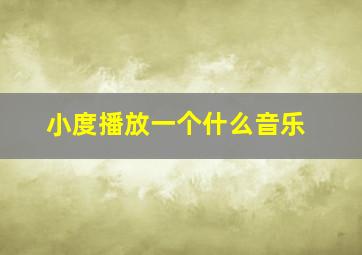 小度播放一个什么音乐