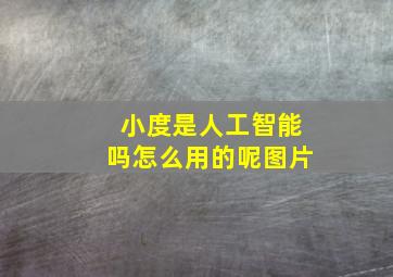 小度是人工智能吗怎么用的呢图片