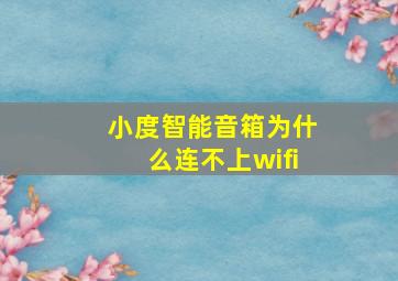 小度智能音箱为什么连不上wifi