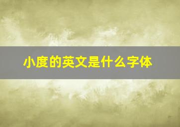 小度的英文是什么字体